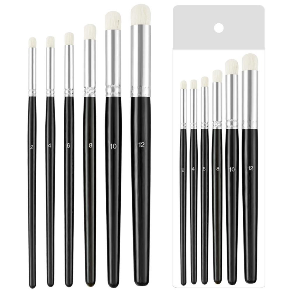 

6Pcs Wool Brushes Drybrush Set Wood Dry Brush Type Miniature Painting Brushes Black Detail Paint Brushes 40K Model Painting білий