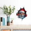 Santa Cracked Wall Decal Christmas Self-Adhesive Static Clings PVC Stickers for Car Window Room Wall Decor