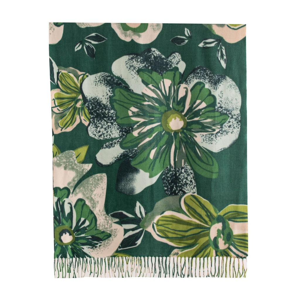 New Soft and Warm Cashmere Like European and American Printed Tassel Scarf High End Women's Scarf