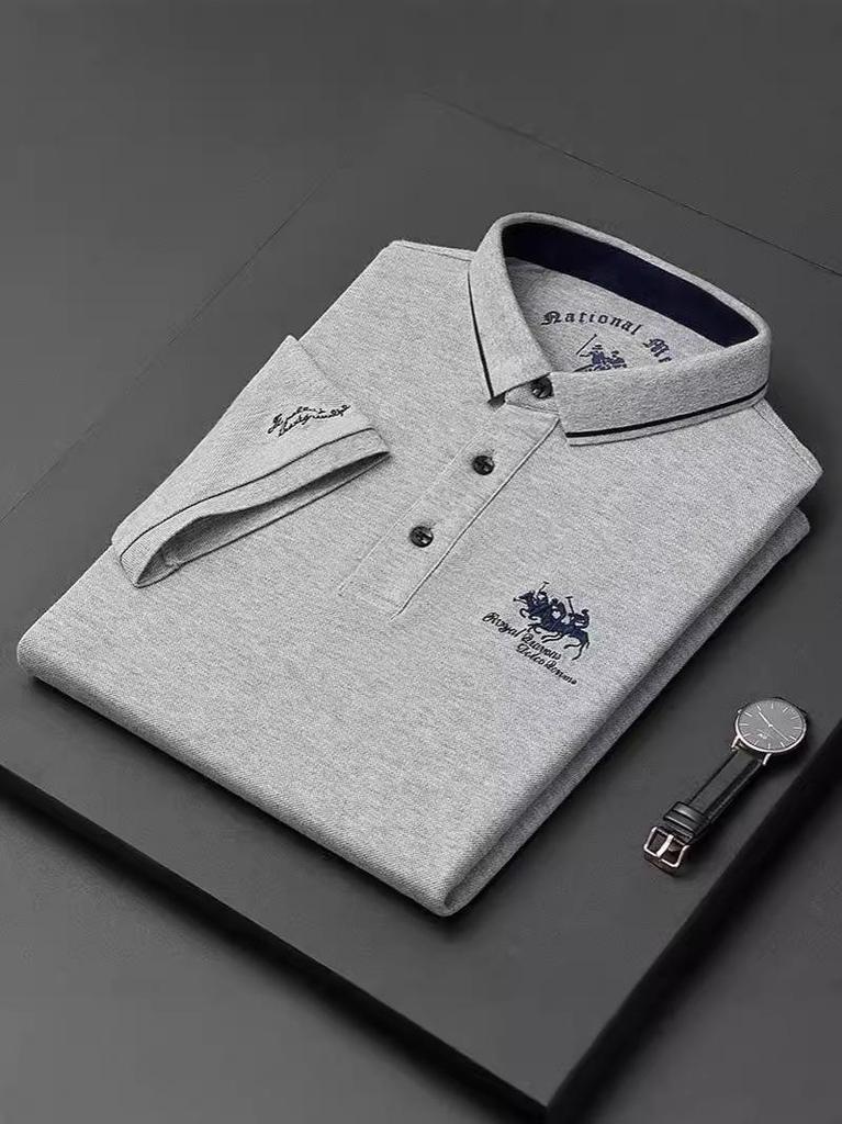 Men's Summer Embroidered Polo Shirt - Short Sleeve, Loose Fit, High Quality