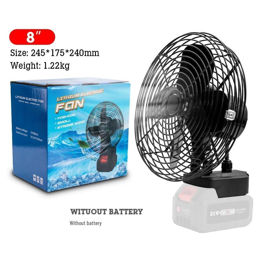 High Wind Portable Rechargeable Electric Fan with Large-Capacity Lithium Battery for Household and Outdoor Camping