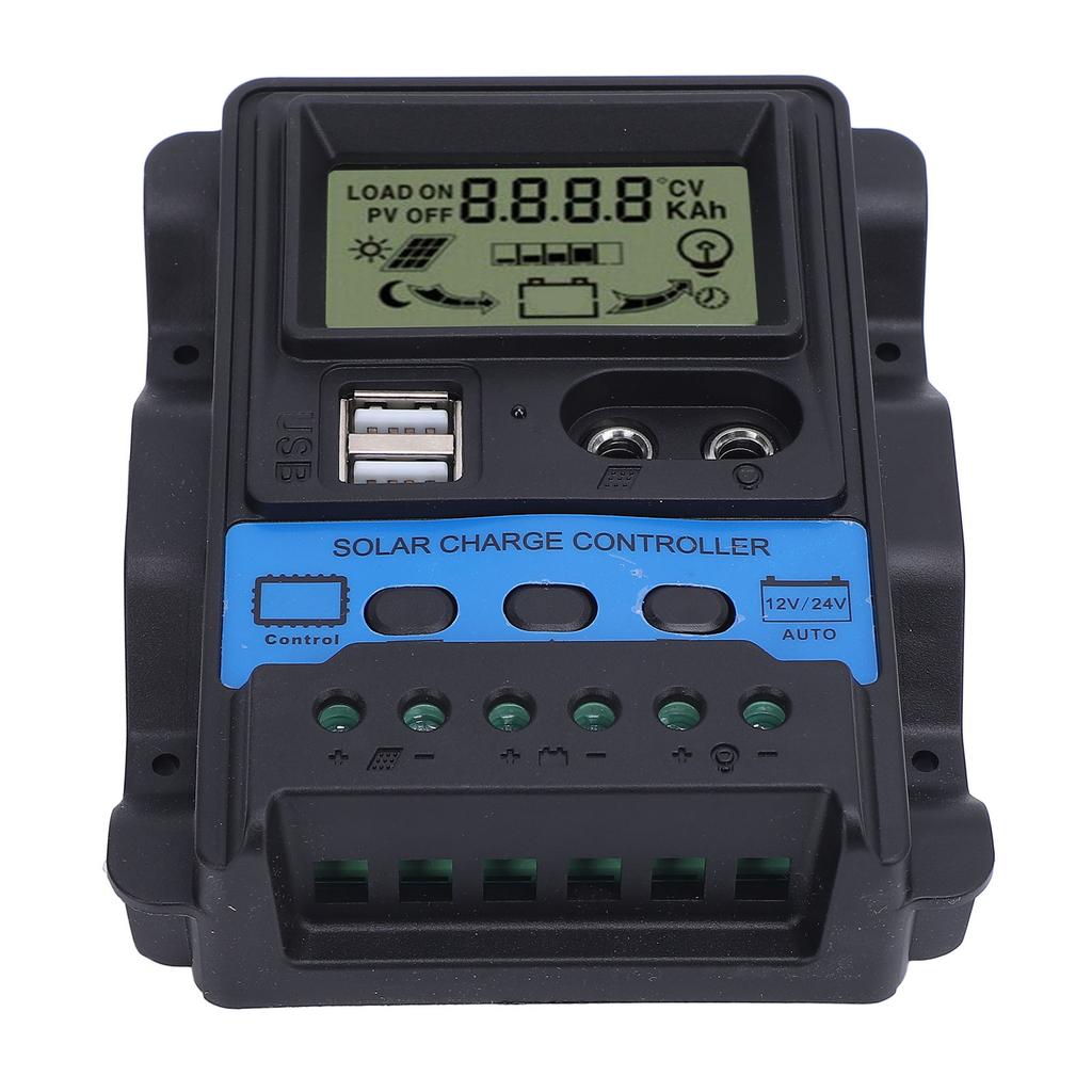 12V 24V PWM Solar Charge Controller LCD Display Double USB Output Stable Performance Solar Controller for Phone Tablet
