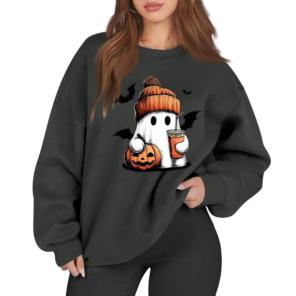 Women's Casual Fashion Long Sleeve Printed Round Neck Sweatshirt Top