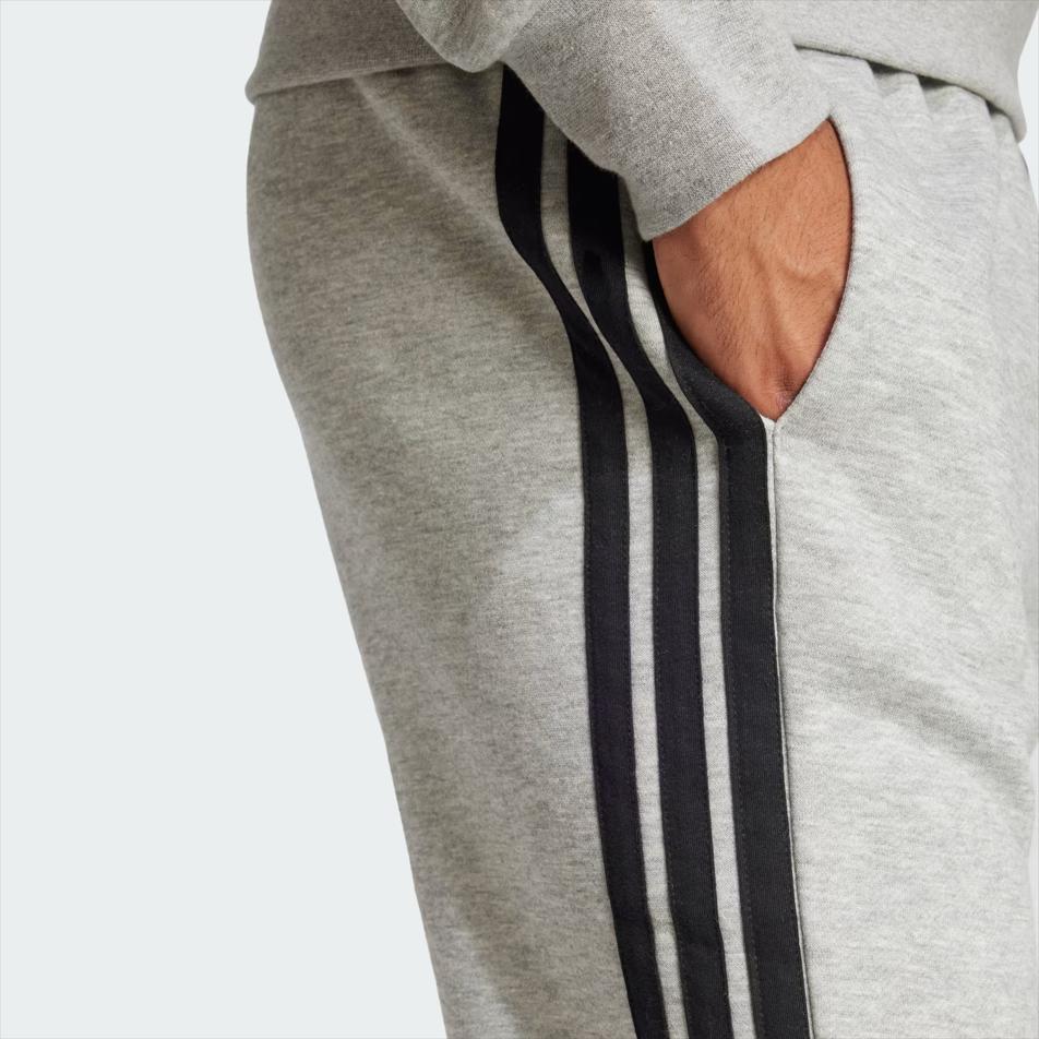 Adidas Striped Mid-Rise Tapered Knit Sports Pants Men Pants Medium-Gray JE6318