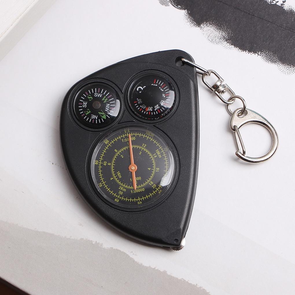 3-in-1 Keychain Temperature Measurement Distance Measurement Compass