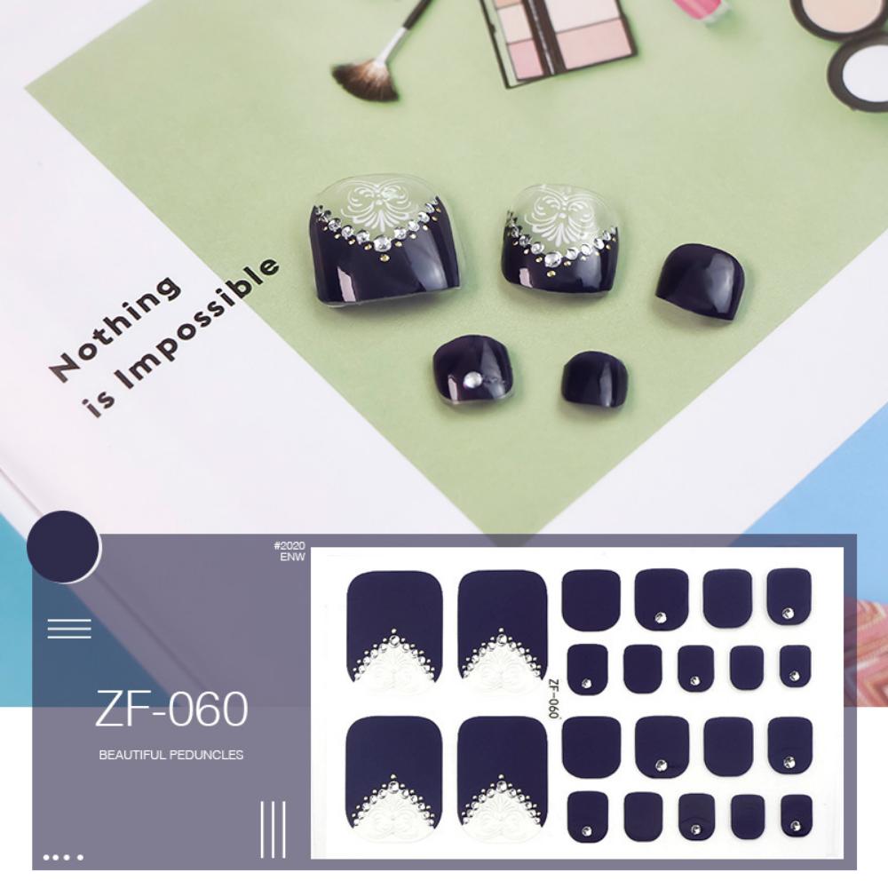 Foot nail three-dimensional sticker 3D imitation drill foot nail nail patch waterproof foot nail sticker full sticker