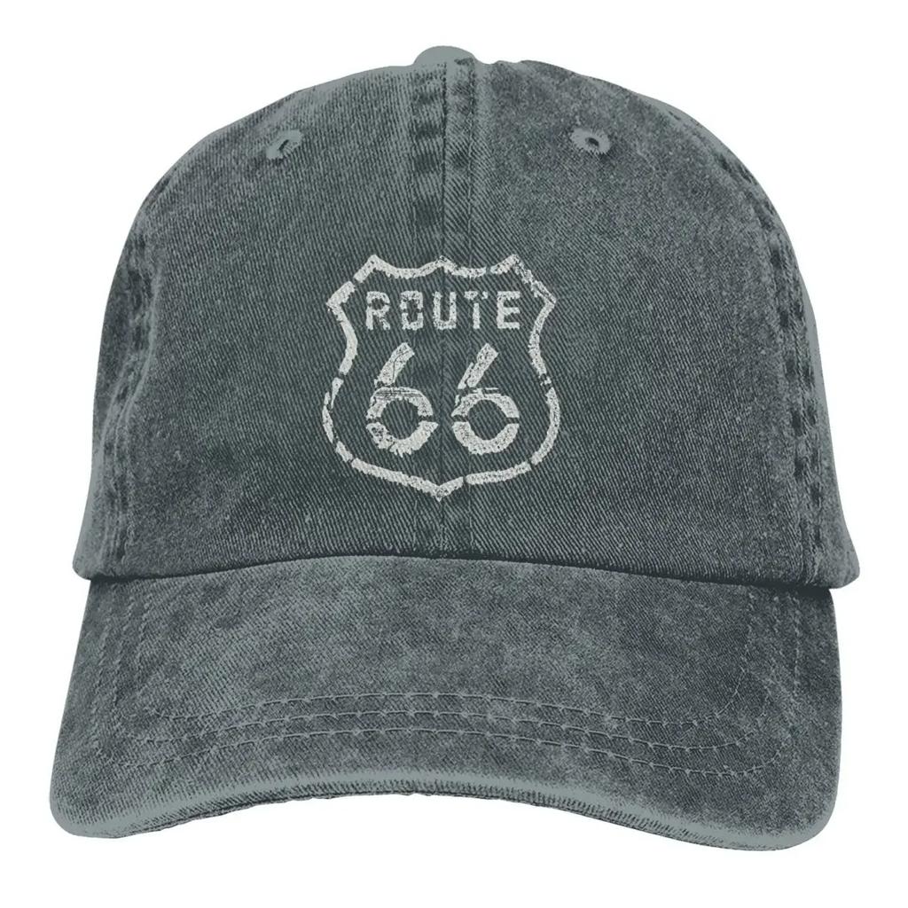 Vintage Route 66 Baseball Caps Peaked Cap Route 66 Sun Shade Cowboy Hats for Men Trucker Dad Hat