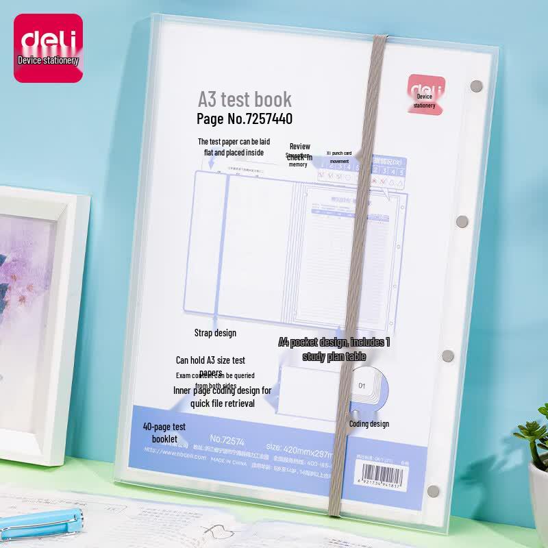 Deli A3 40-Page Transparent Document Holder