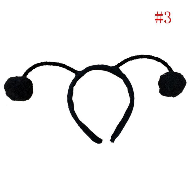 Kids Elf Ladybug Bee Furry Pom Ball Headband Hair Hoop Cosplay Costume Headwear Hair Clips for Girls Korean Accessories Headwear