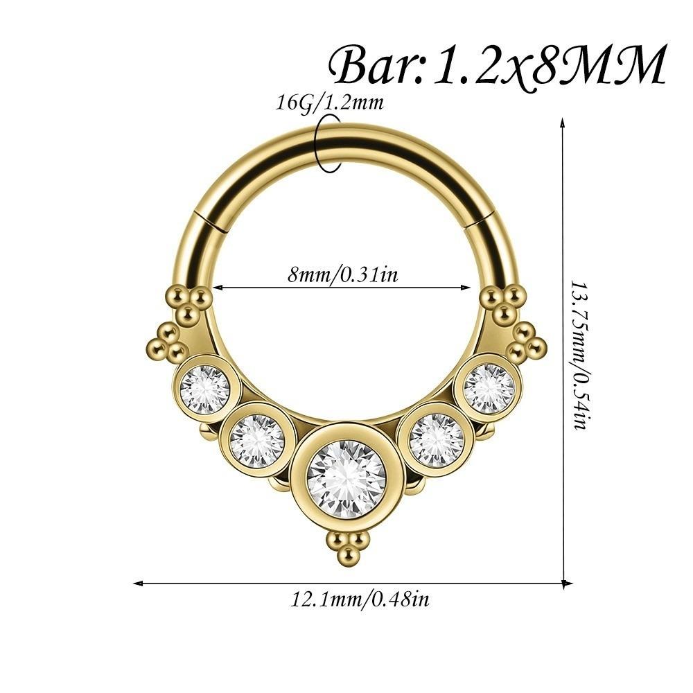 1PC Stainless Steel Septum Clicker Ring Skull Vine Design Daith Piercing Ring Nose Piercing