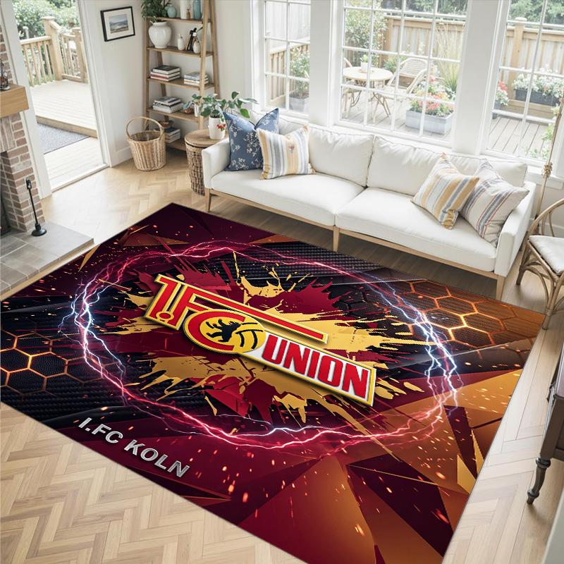 Union Berlin FC Design Crystal Velvet Carpet Cozy Non?Slip Printed Rug For Bedroom Living Room Entrance