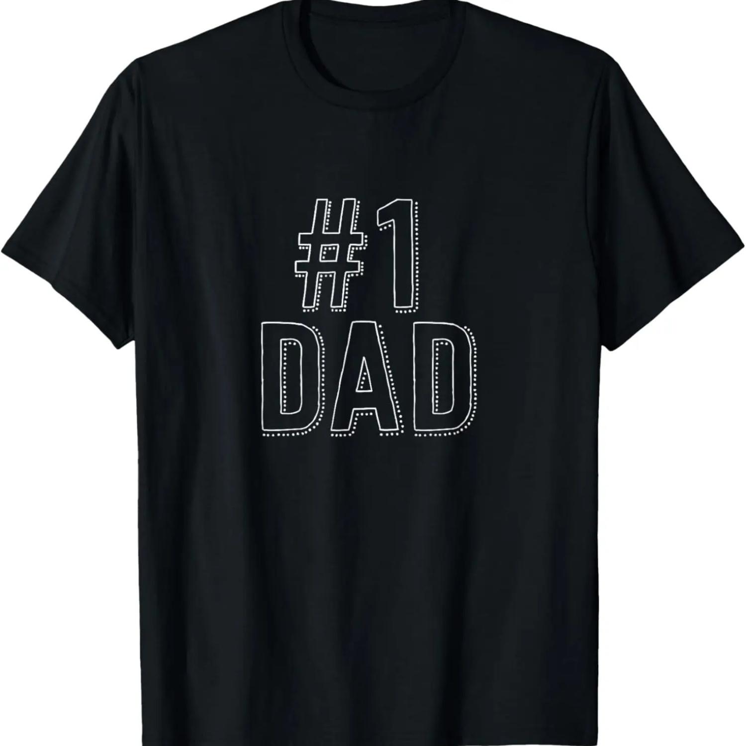 Number 1 Dad Funny Father s Day Best Husband Humor Novelty T-Shirt S чёрный