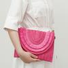 Bag Beach Handmade Bag Large Capacity Fringed Magnetic Closure Straw Crossbody Bag Woven Envelope
