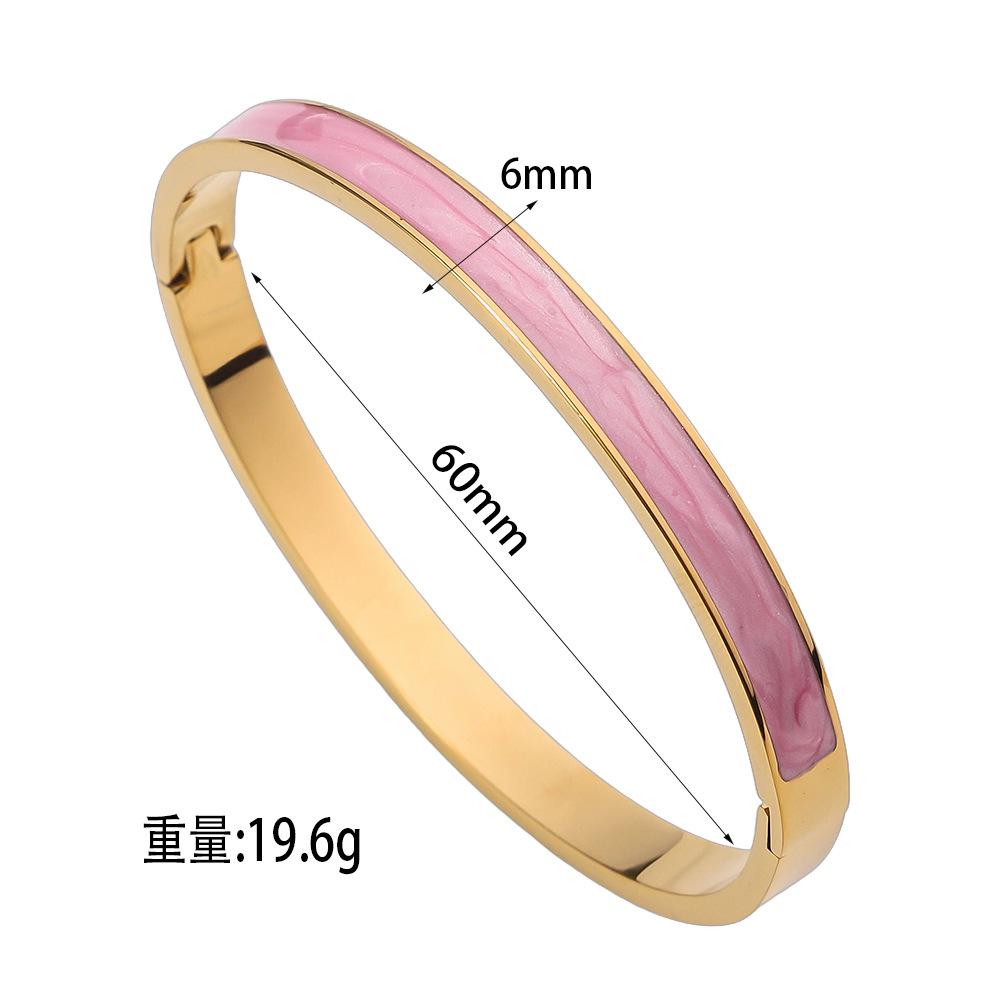 Colored Drip Oil Stainless Steel Bracelets Women Fashion Jewelry Set Accessory
