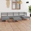 VidaXL Solid Pine Wood Garden Lounge Set 7 Pcs Patio Furniture Outdoor Furniture Garden Furniture Furniture Set 3083341