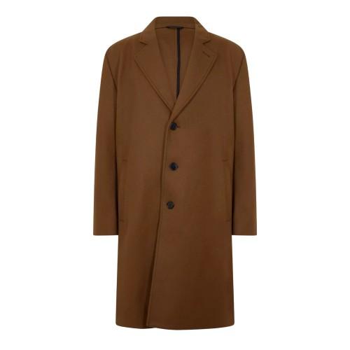Hugo Mens Plain Lapel Collar Overcoat