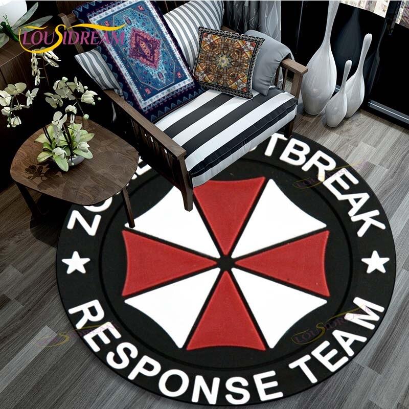 Resident Evil Pattern Area Rug Round Floor Mat Living Room Carpet Bathroom Kitchen Rug Doormat