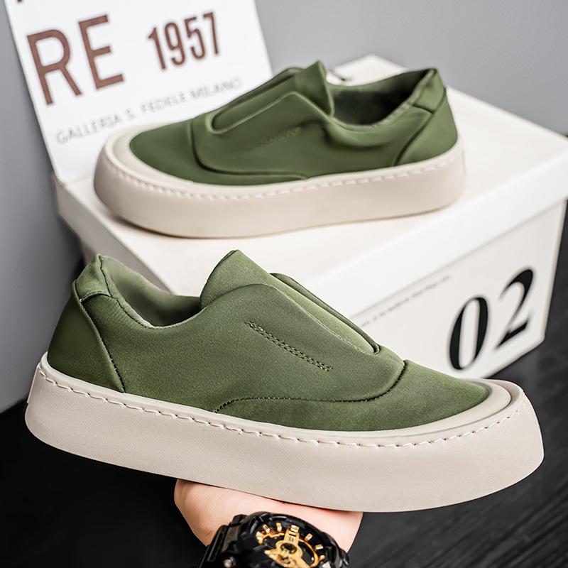 Casual Men's Shoes 2025 New One-pedal Lazy Shoes Cloth Surface Breathable Board Shoes Trendy Versatile Soft-soled Canvas Shoes Men
