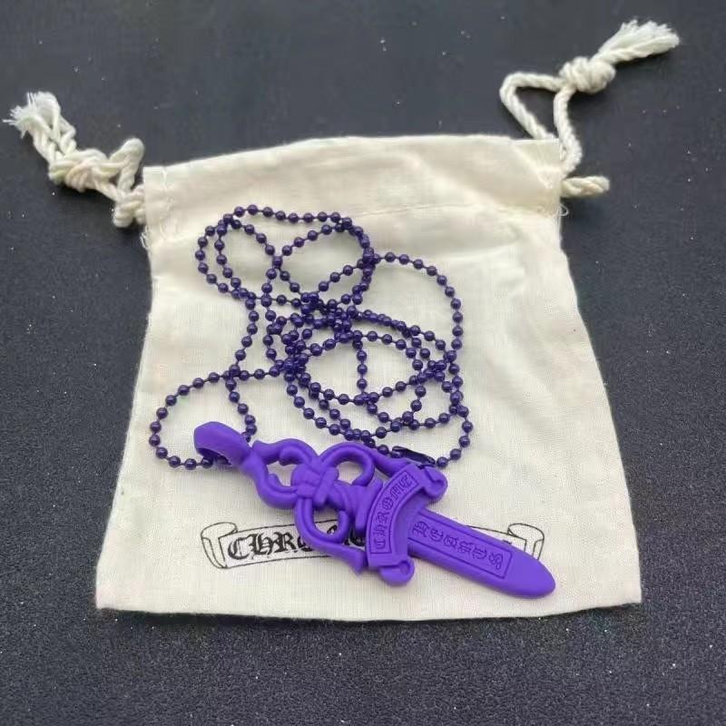Cross Silicone Gothic Sword Colorful Necklace For Trendy Daily Wear Casual