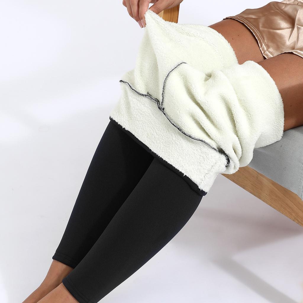 Large-size Fleece Tights, Warm Pants, Autumn and Winter Lambswool Thickened Elastic Leggings