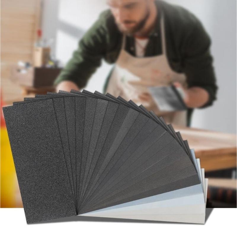 Industrial Professional Grade 9x3.6 Inch Silicon Carbide Sandpaper 5 Sheets Fit for Metalworking Woodworking Polishing