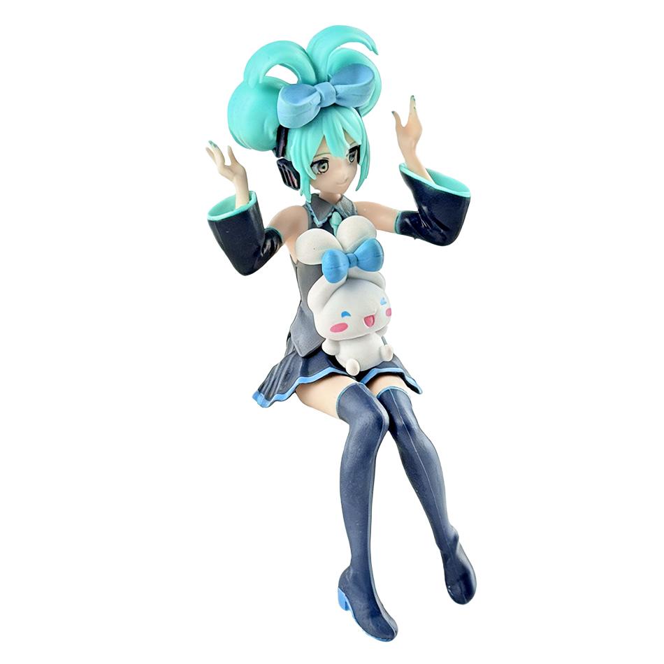 21cm Anime Hatsune Miku Sitting Posture Figure Fashion Subclture Miku Action Figure Christmas Gift PVC Collection Model Doll Toy