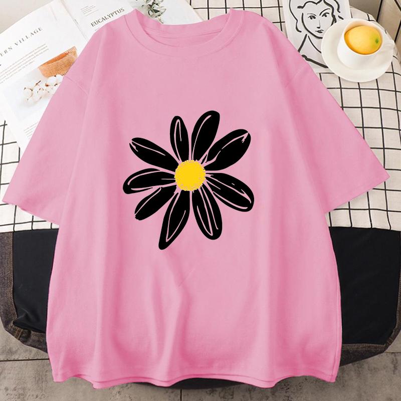 New Daisy Flower Printed T Shirt Unisex Unisex Teens Girl Fashion Hip Hop Harajuku Casual Short Sleeve Tops Daisy Lover Gift Tee Fun