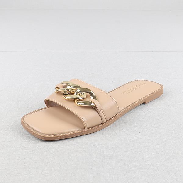 Fashion Shoes Woman 2025 Slippers Soft Comfort Flat Slides Casual Chain Leisure Flat Shoes Female Ladies' Slippers Soft Chain Slides Cas