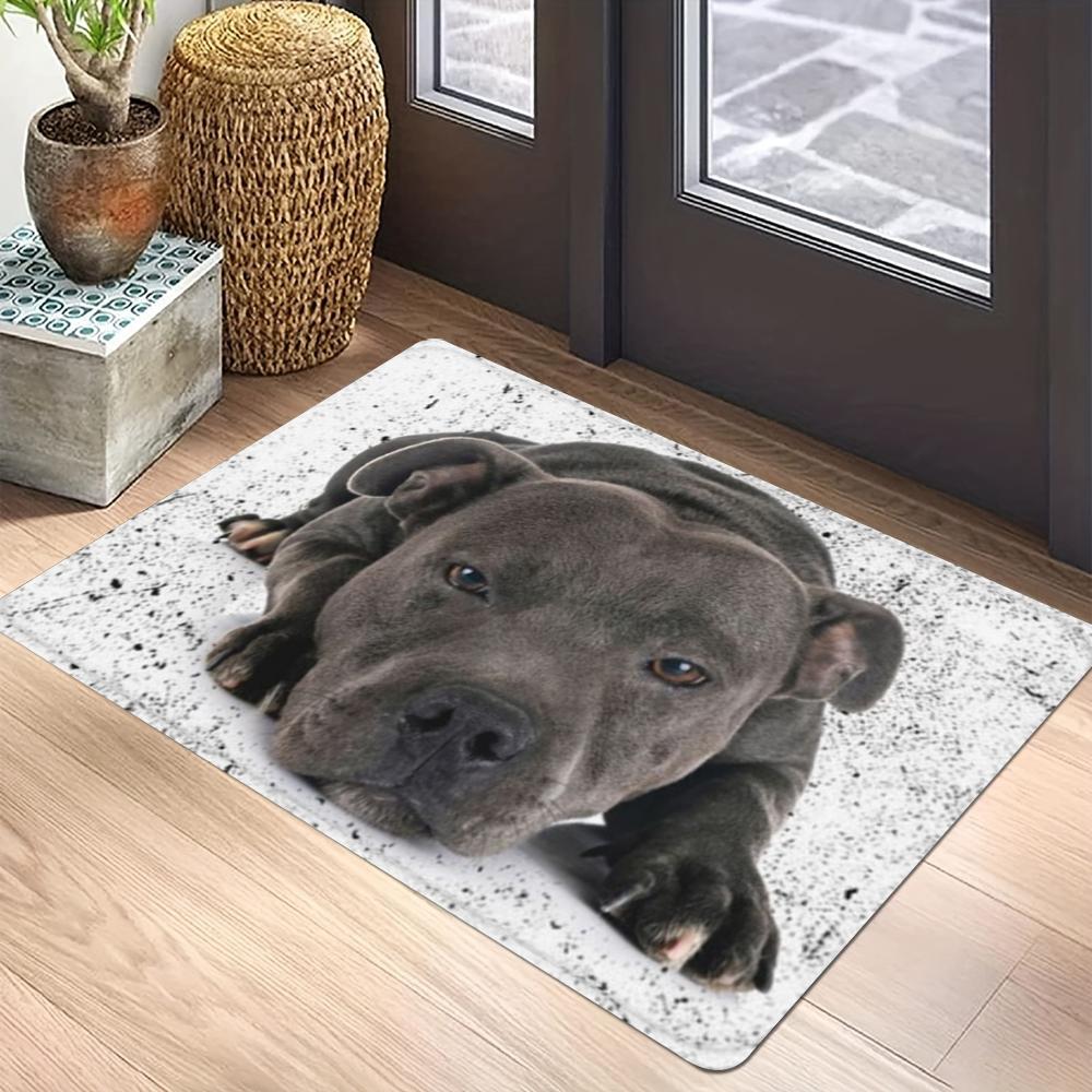 

Starry Night Oil Painting Bull Terrier Carpet Mat Anti-Slip Rubber Backing Rug for Pet Lover Home Decoration Artistic Anime Rug 50X80cm
