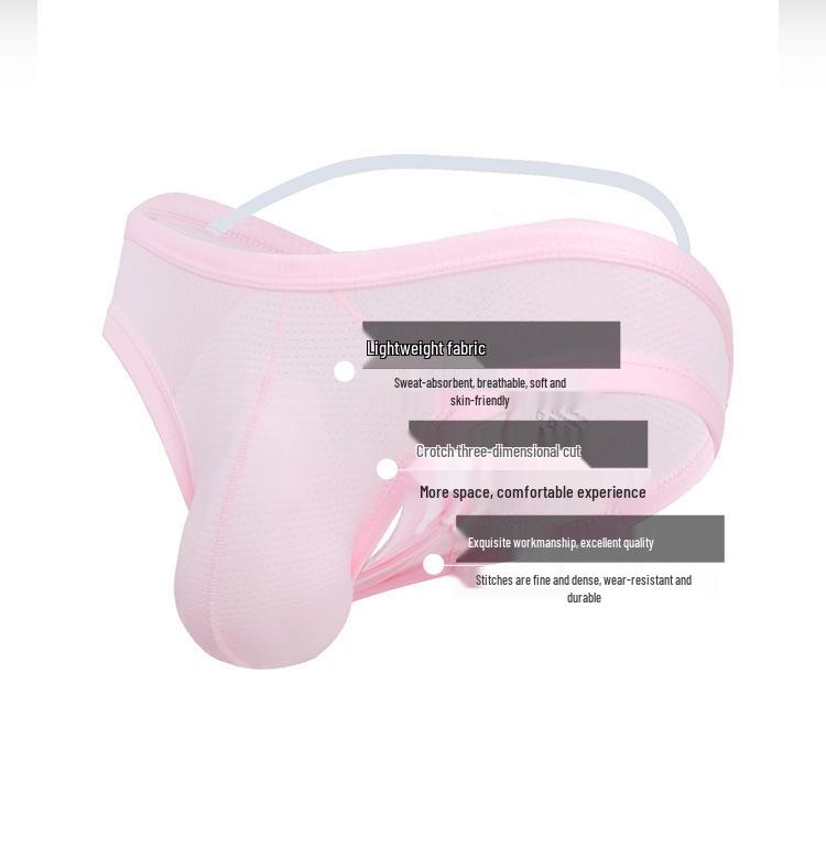 Pánské sexy slipy s nízkým pasem, dutým trojúhelníkovým střihem, velkým váčkem a prodyšným designem