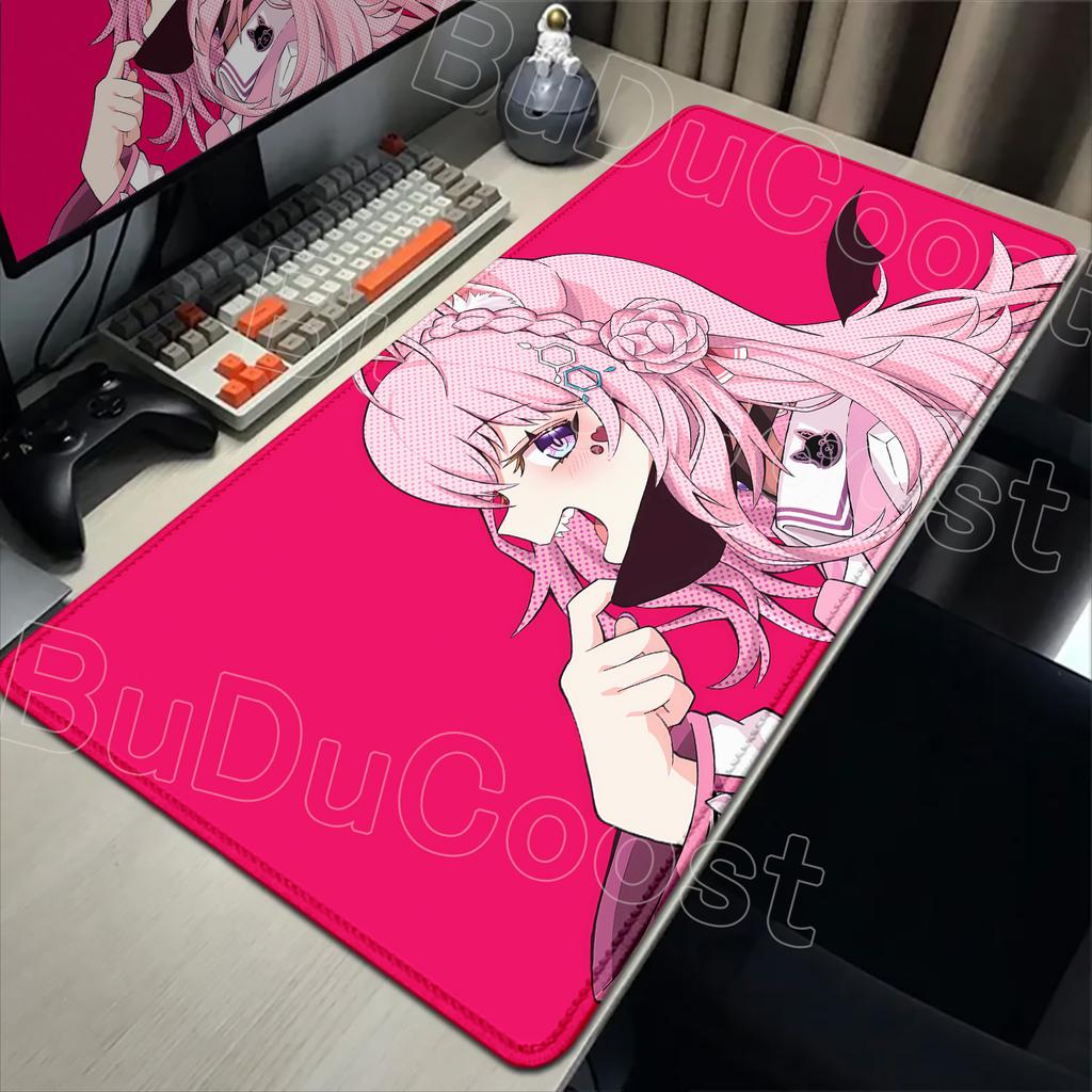 Cute Pink Anime Girl Hakui Koyori Mouse Pad Kawaii Hololive Large Table Mat Laptop Keyboard Pad XXL Mousepad PC Gamer Carpet Mat