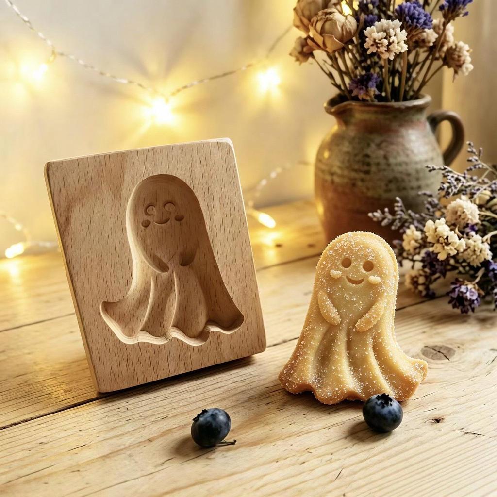 Wooden Gingerbread and Shortbread Cookie Mold Cutter