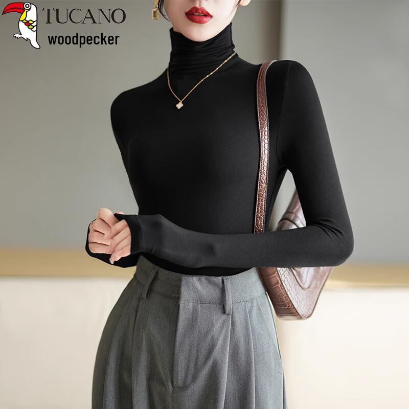 Women s Modal High-Neck Long-Sleeve Slim-Fit Base Layer Top L