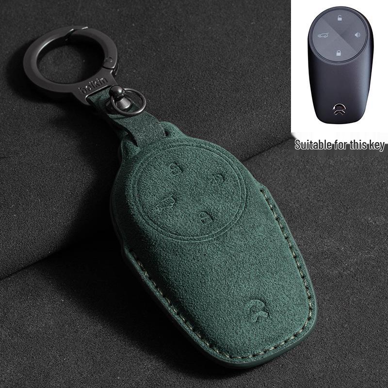 NIO Key Fob Protective Suede Shell for ES6, ES8, EC6, ES7, ET7, ET5 - Three-Color Buckle Design