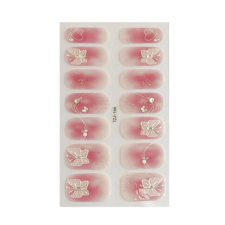 5D Gradient Retro Wearable Nail Art Stickers with Removable Adhesive