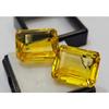 Emerald Cut Yellow Topaz For Earring & Stud Making 33-34 Ct Pair Gemstone