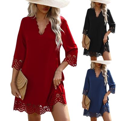 Women's Dresses Fancy V-Neck Cutout Sleeve Dresses