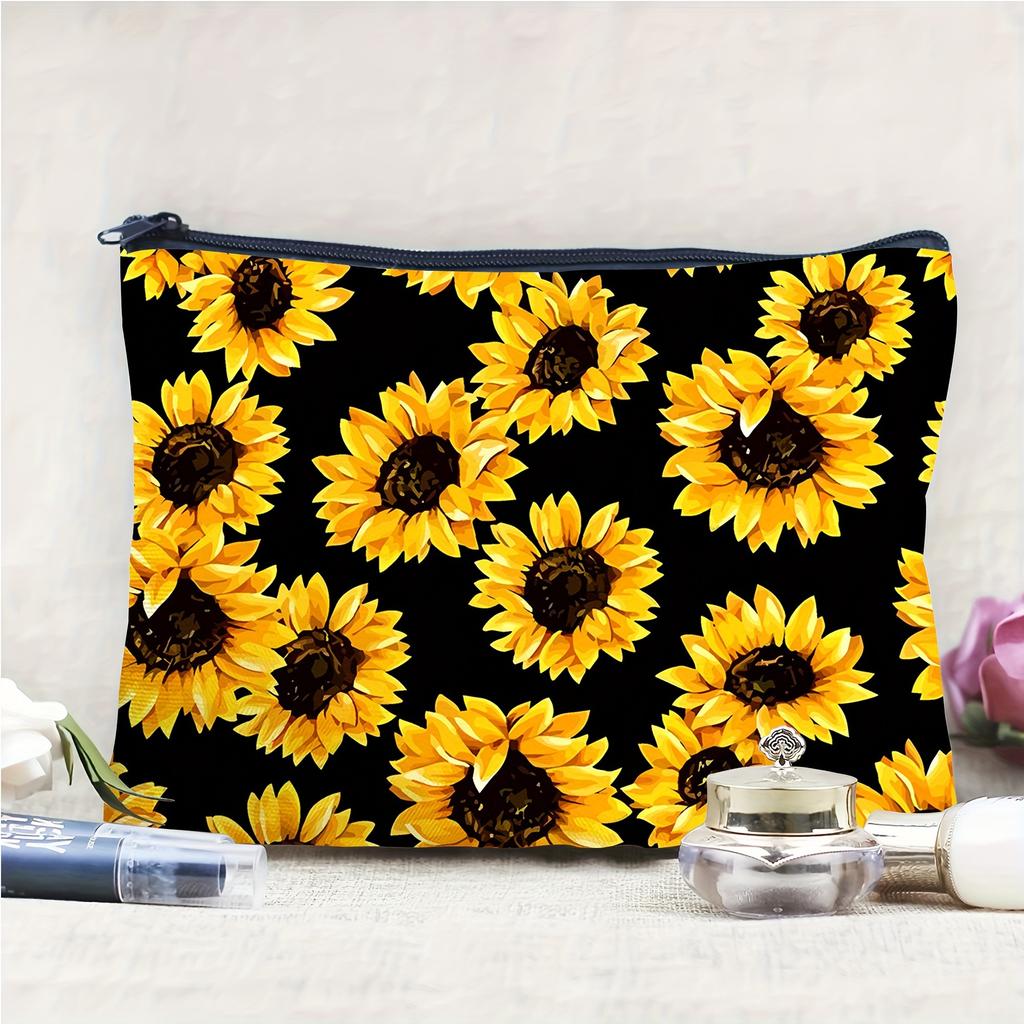 Spring Flowers, Waterproof, Makeup Bag, Coin Purse, Stationery Bag, Toiletries Bag, Portable, Zipper Storage Bag