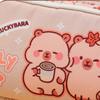 Cartoon Pencil Case Multi Compartments Canvas Pencils Bag Portable Pen Organiser Travel Cosmetic Bag for Student Women