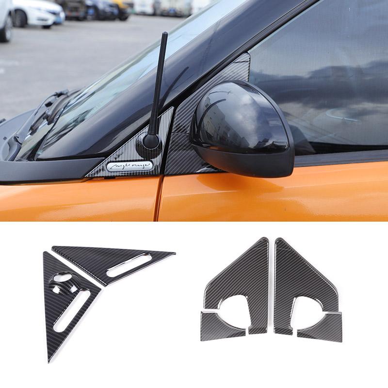 For Benz Smart 451 Fortwo 2009-2015 ABS Car Rearview Mirror Triangle Trim Panel A-pillar Antenna Decorative Sticker Accessories