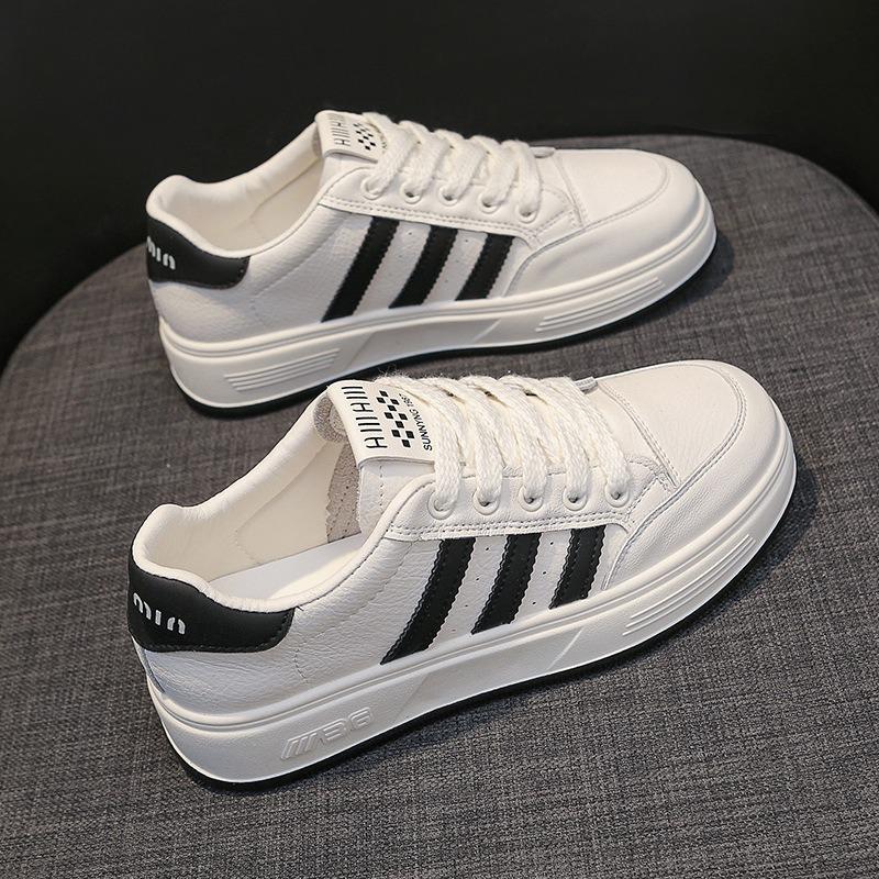 Leather soft-soled white shoes women's shoes spring new versatile board shoes flat casual shoes women's sports shoes