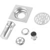 Stainless Steel Floor Drain with Filter, Square Shower Drain for Bathroom and Kitchen, Anti Odor Floor Waste Grate