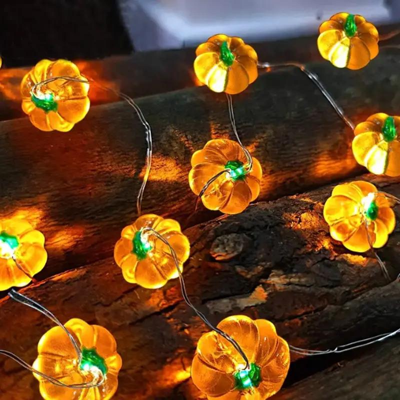 

1pc Halloween Pumpkin Copper Wire String Lights Battery Powered Fairy Lamp Warm White For Home Bedroom Window Party Decoration 3M30LED теплый белый
