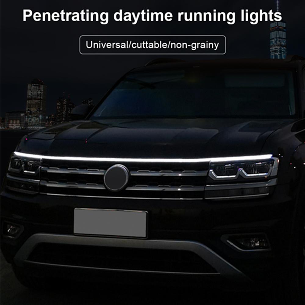 180cm Car Hood LED Daytime Running Light Strip Waterproof Flexible Lamp Cuttable