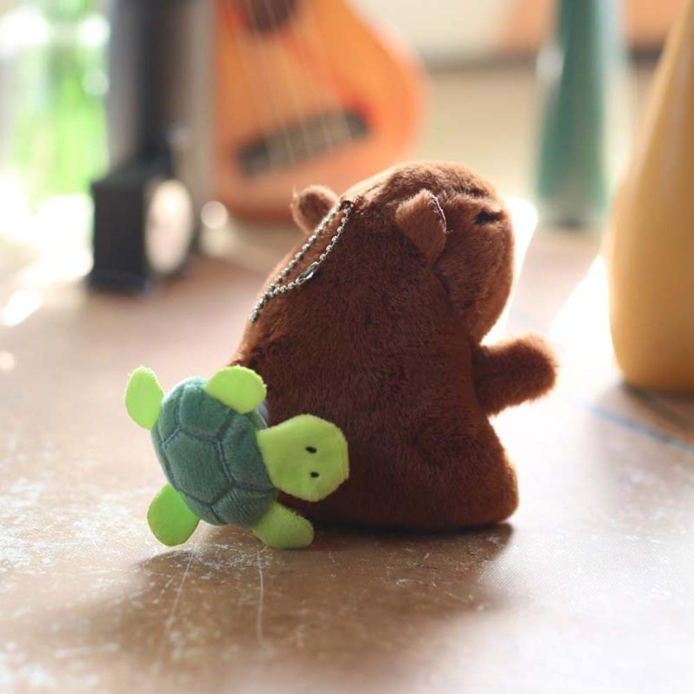 PP Cotton Capybara Key Ring Animal Turtle Bee Wing Flutter Doll Plush Bee Turtle Pendant  Daily