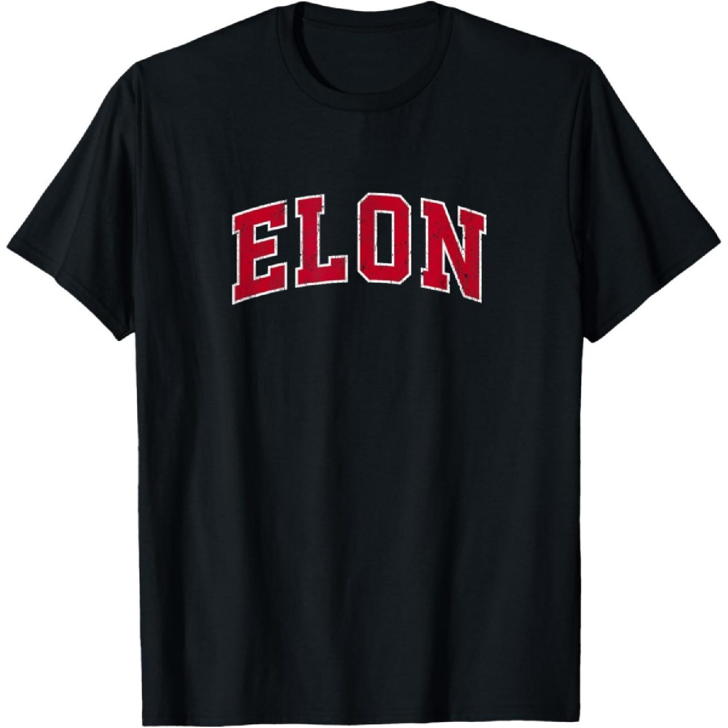 Elon North Carolina NC Vintage Sports Design Red Design T-Shirt S