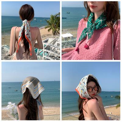 58 * 58CM 32 Optional Women'S Summer New Style Scarf, Artistic Small Fresh Outdoor Breathable Sunscreen Scarf, Suitable For All Seasons