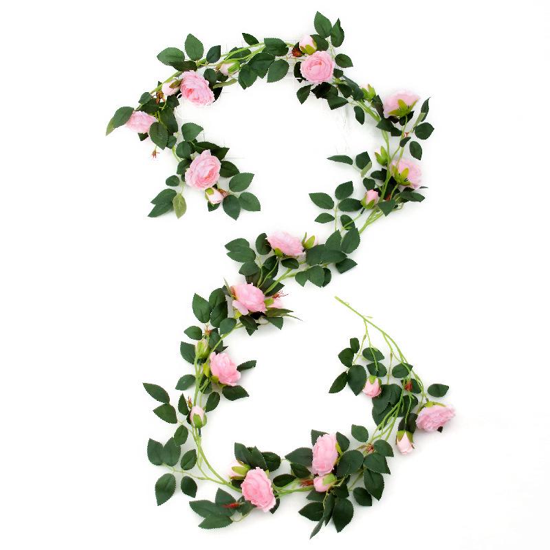 Artificial Rose Flower Vine for Indoor Decoration: Ceiling Hanging & Living Room Decor