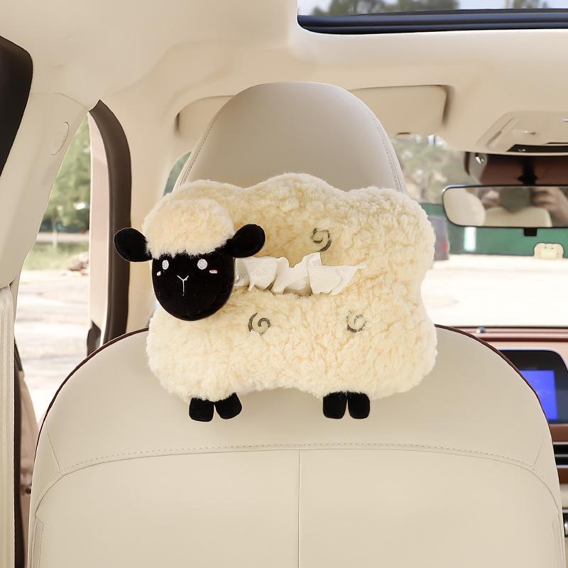 Cartoon Hanging Car Tissue Box - Cute Decorative Pull-out for Armrest
