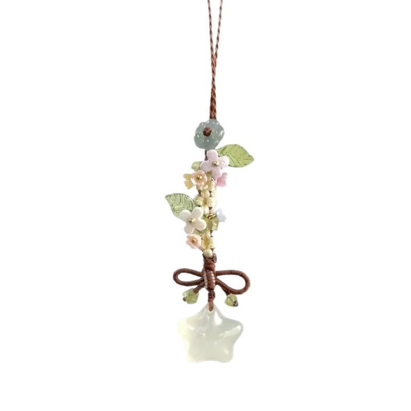 Nuevo Estilo Chino Hielo Transparente Estrella Flor Colgante Dulce y Lindo Colgante para Bolso de Móvil